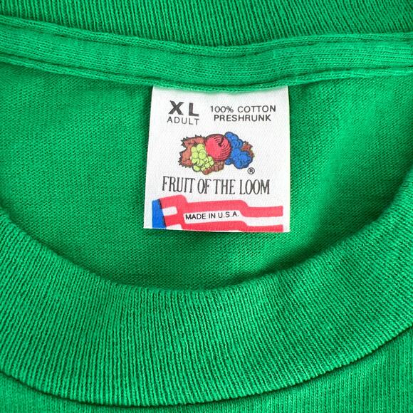 90s blank solid green tshirt 1990s vintage - Picture 3 of 7